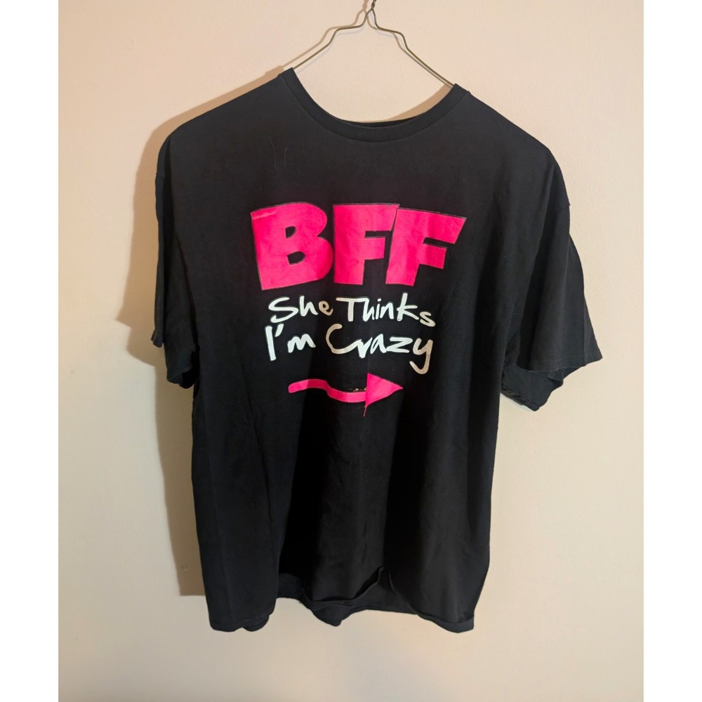 Delta Pro Weight T-Shirt Mens XL Black Short Sleeve Crew Neck Funny BFF Graphic